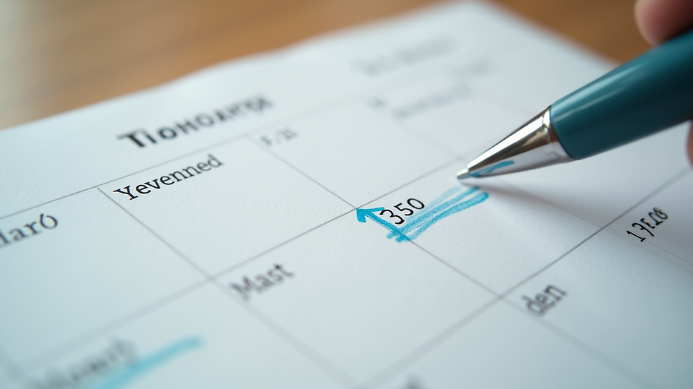 Close-up view of a calendar with marked therapy appointments