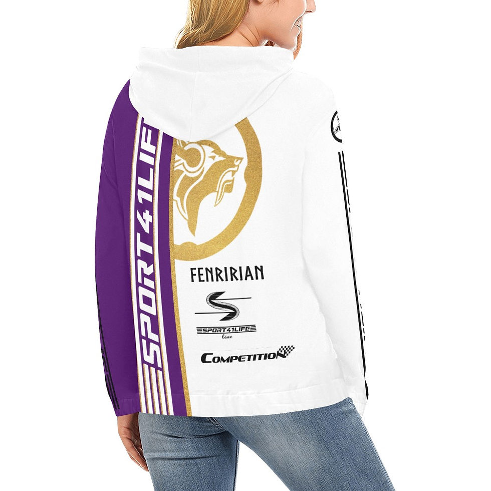 Thumbnail: Competition BAR purple All Over Print Hoodie for Women (USA Size) (Model H13)