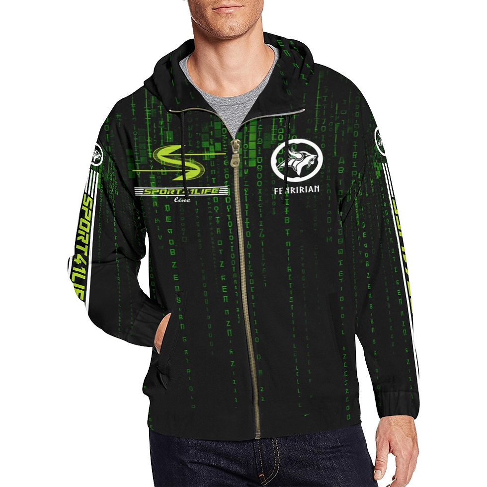 Thumbnail: Matrix Motocross Rider All Over Print Full Zip Hoodie for Men (Model H14)