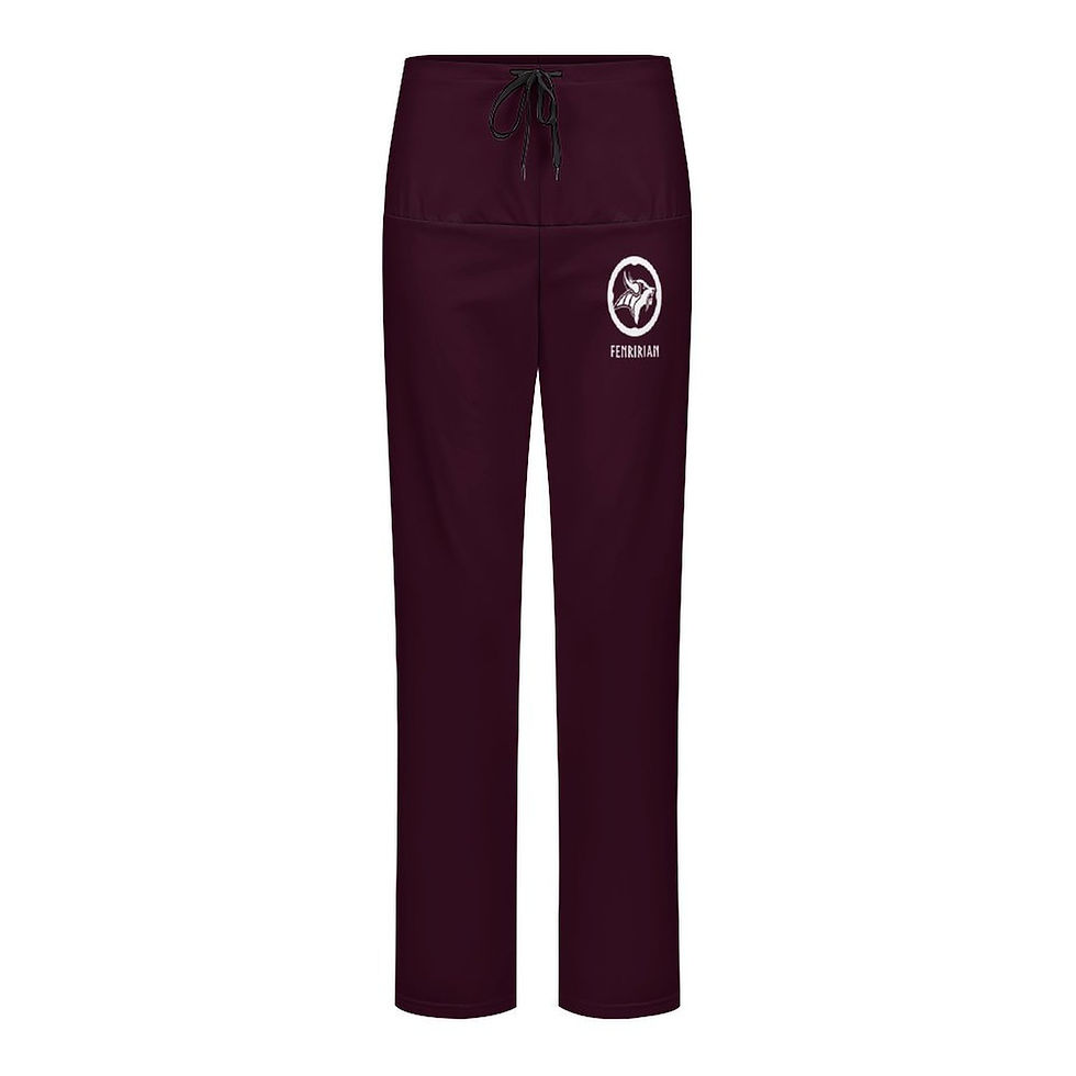 Thumbnail: Fenririan wine red Women's Straight Drawstring Yoga Pants