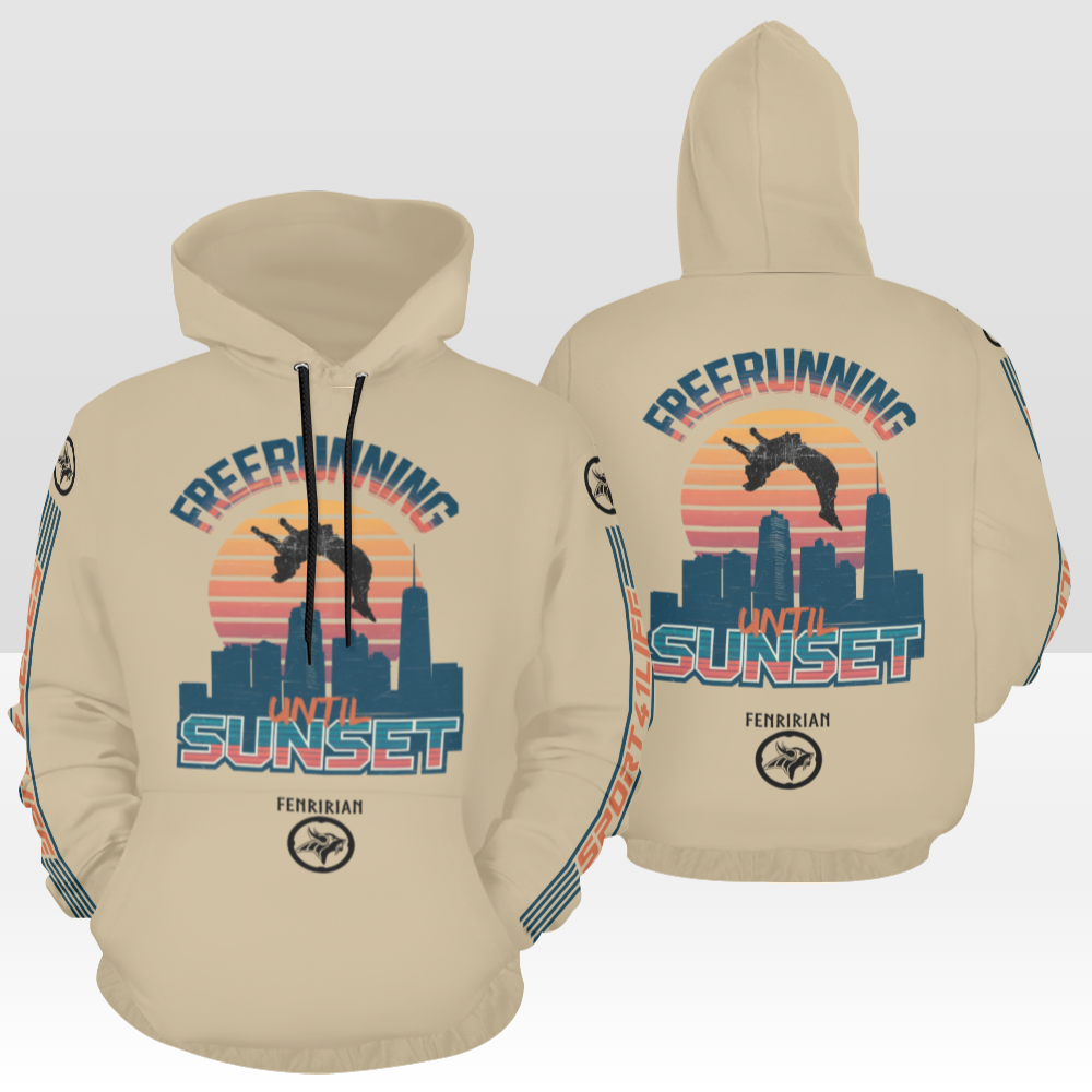 Freerunning until Sunset All Over Print Hoodie for Men (USA Size) (Model H13)