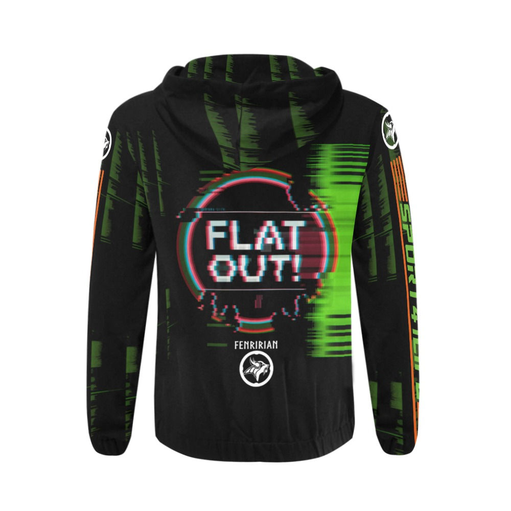 FLAT OUT All Over Print Full Zip Hoodie for Men (Model H14)
