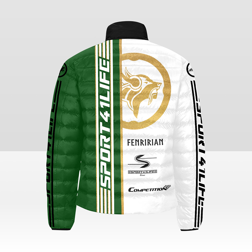 Thumbnail: Competition BAR green Men's Stand Collar Padded Jacket (Model H41)