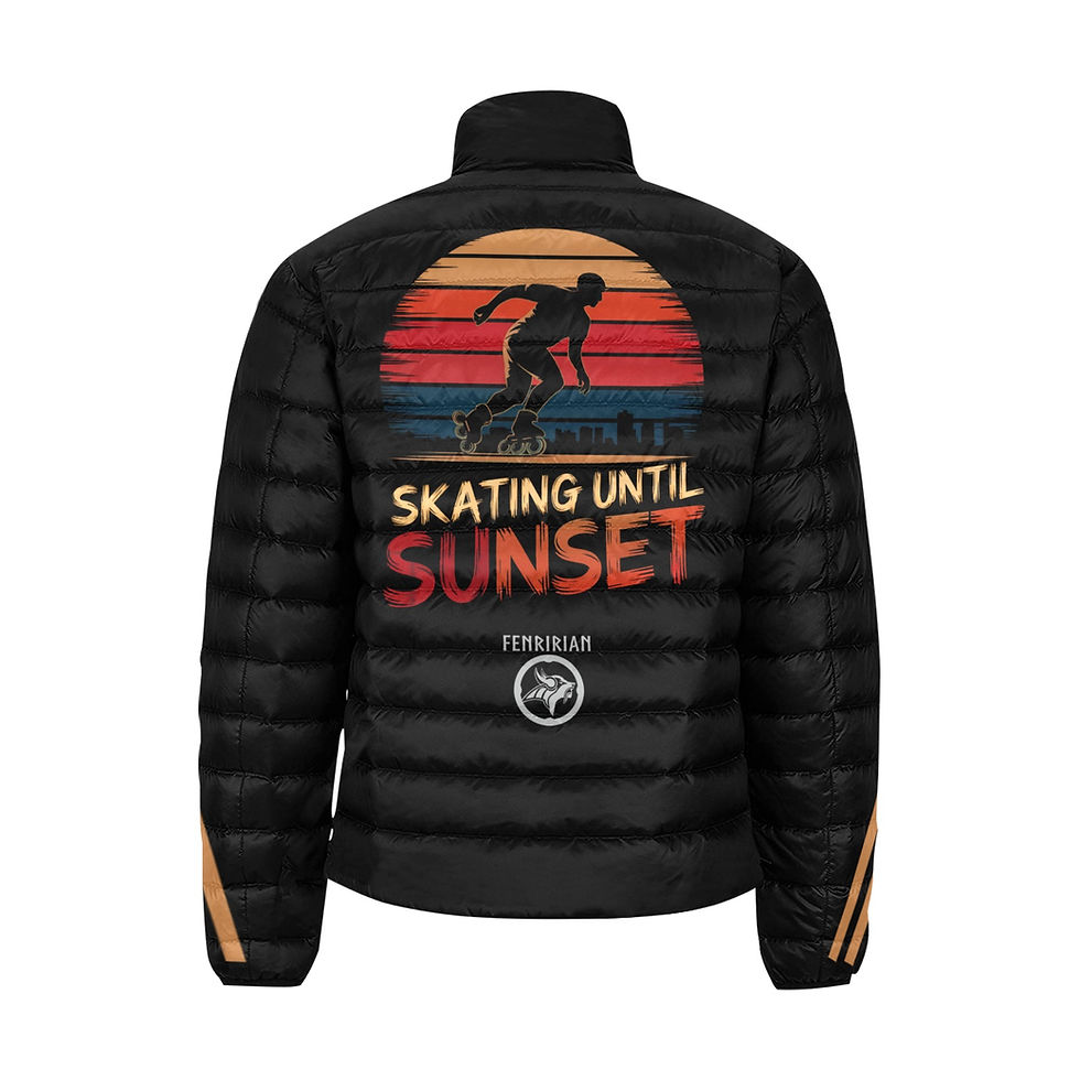 Thumbnail: Skating until Sunset Men's Stand Collar Padded Jacket (Model H41)