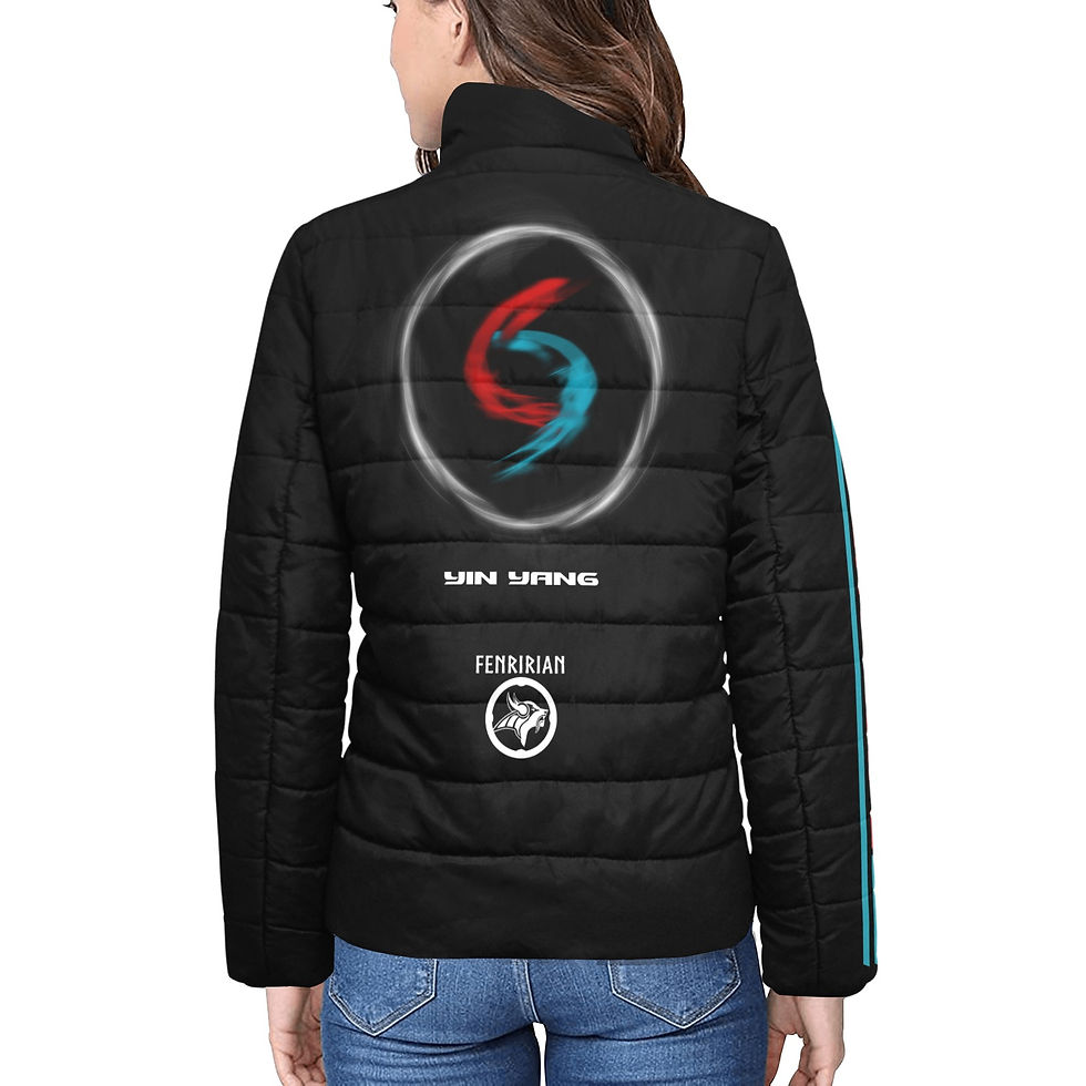 Yin Yang Women's Stand Collar Padded Jacket (Model H41)