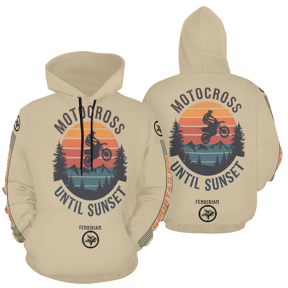 Motocross until Sunset All Over Print Hoodie for Men (USA Size) (Model H13)
