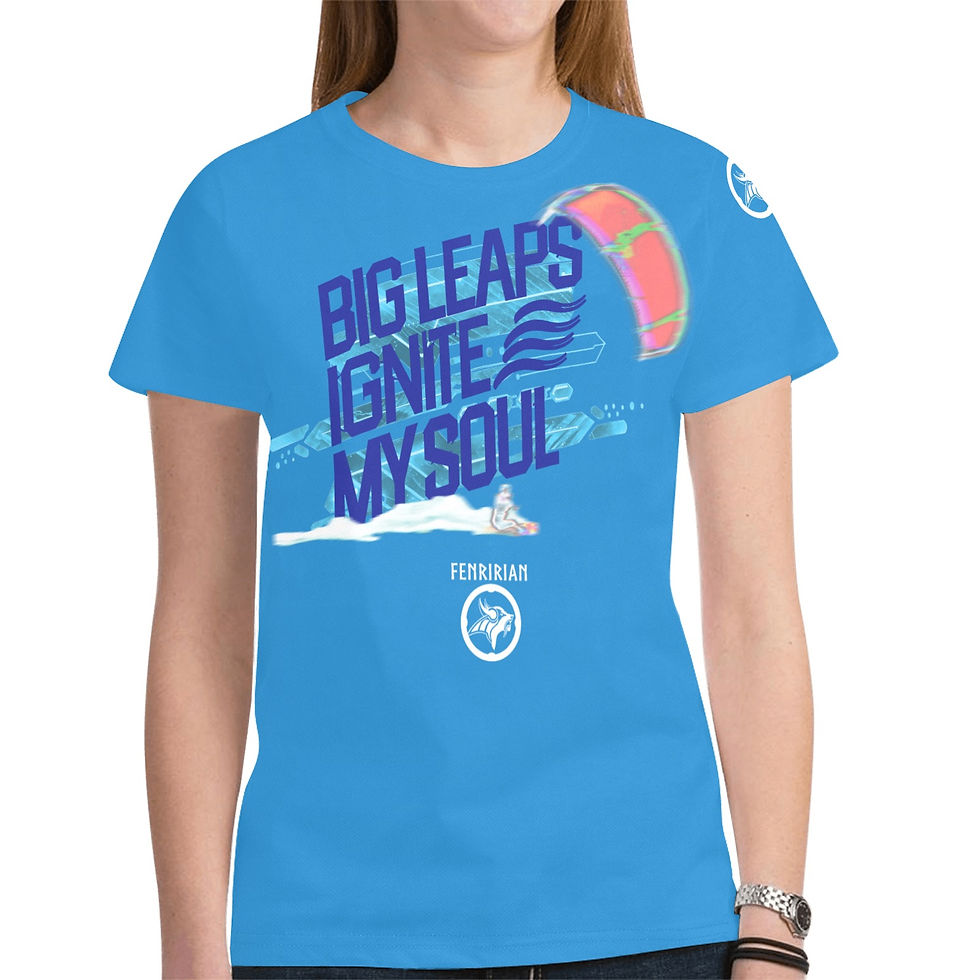 Kite Big Leaps New All Over Print T-shirt for Women (Model T45)