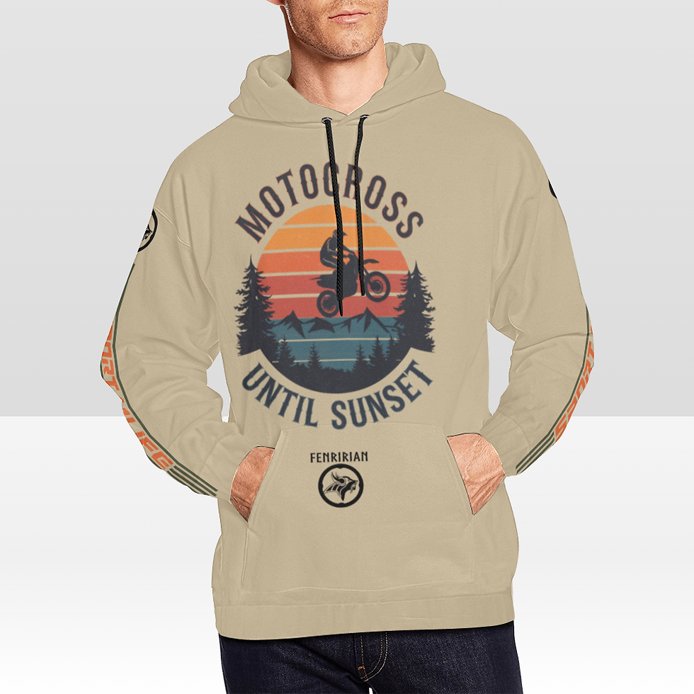 Thumbnail: Motocross until Sunset All Over Print Hoodie for Men (USA Size) (Model H13)