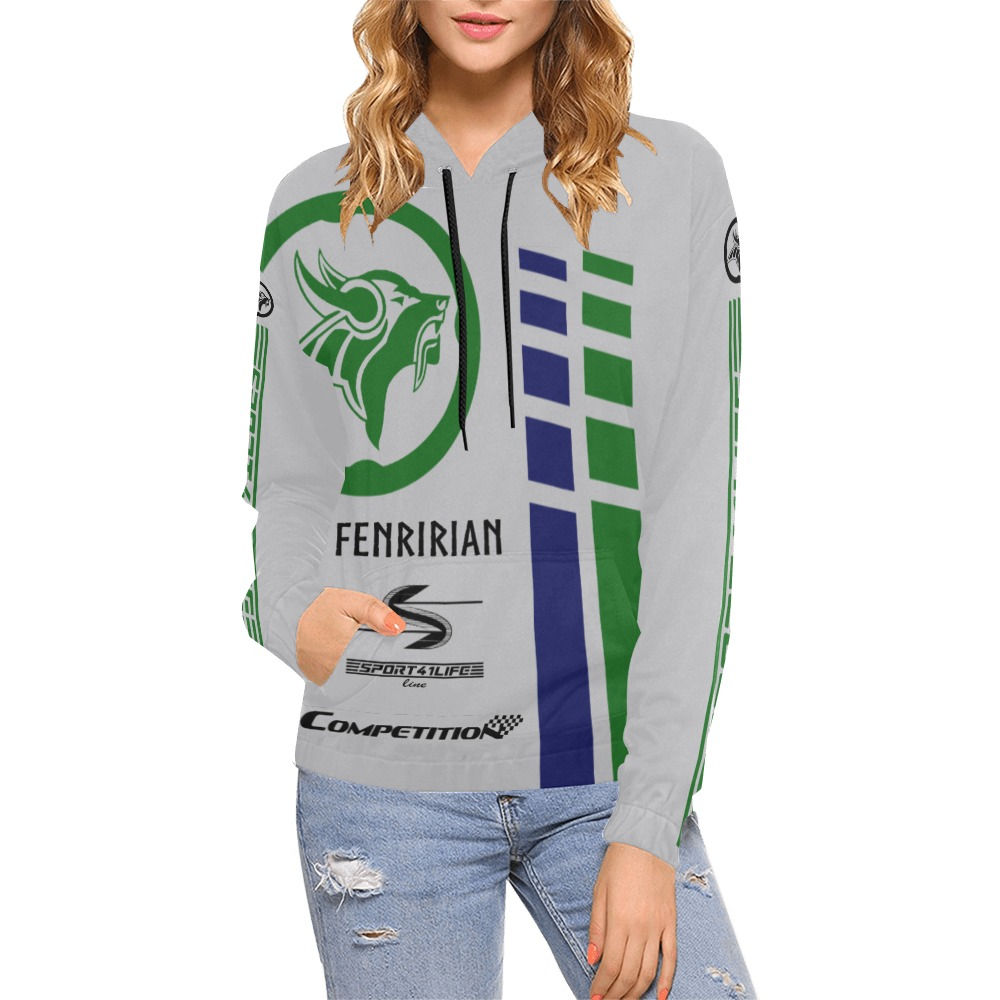 Competition FIR-GF All Over Print Hoodie for Women (USA Size) (Model H13)