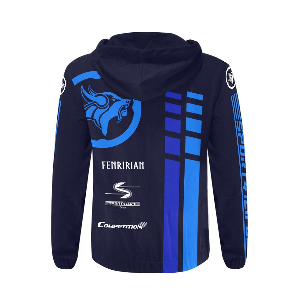 Thumbnail: Competition FIR-BLUES All Over Print Full Zip Hoodie for Men (Model H14)