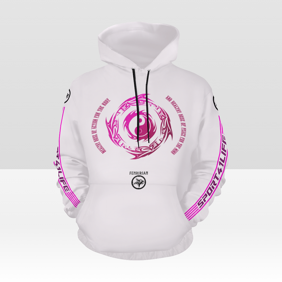 Thumbnail: YinYang Rose All Over Print Hoodie for Women (USA Size) (Model H13)