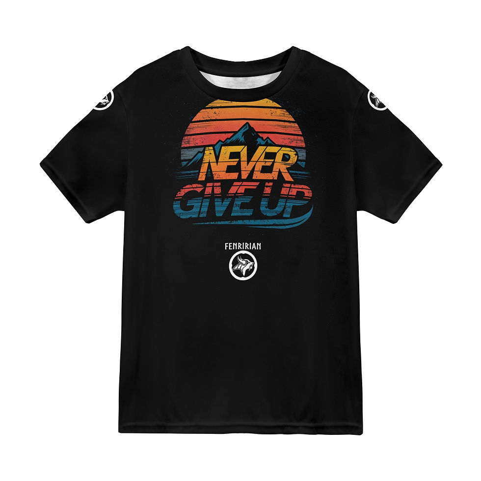 Thumbnail: Never Give Up New All Over Print T-shirt for Men (Model T45)