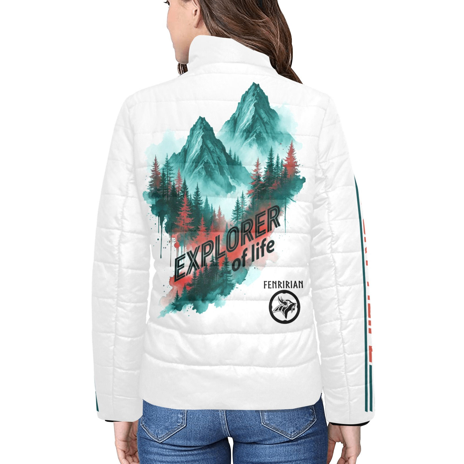 Explorer of Life Women's Stand Collar Padded Jacket (Model H41)