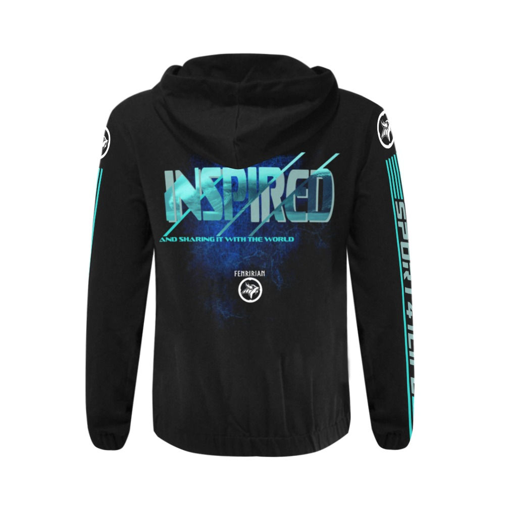 Inspired All Over Print Full Zip Hoodie for Men (Model H14)