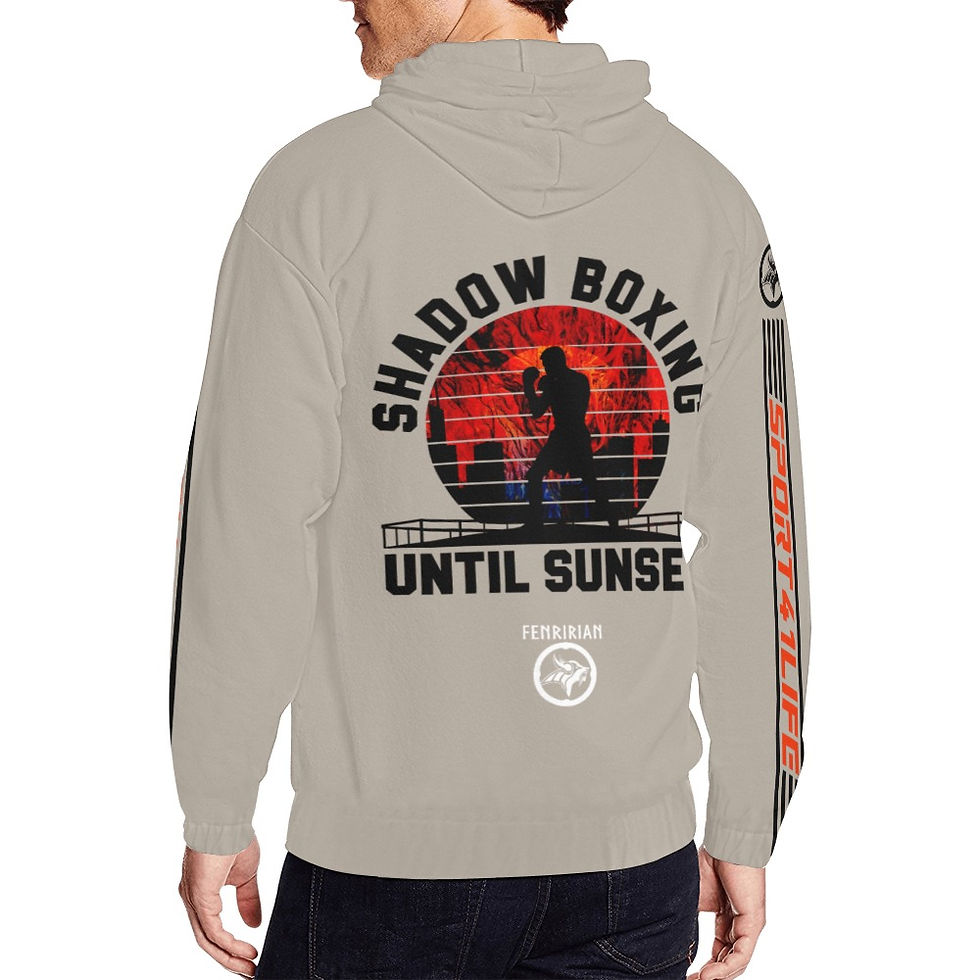 Thumbnail: Shadow Boxing until Sunset All Over Print Full Zip Hoodie for Men (Model H14)