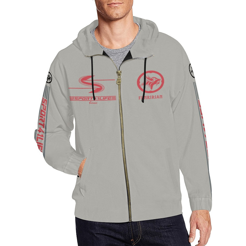Thumbnail: Long Road All Over Print Full Zip Hoodie for Men (Model H14)
