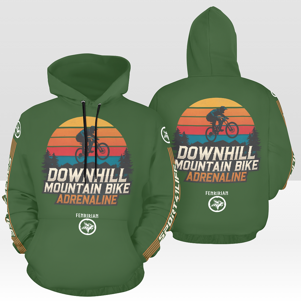 Thumbnail: Downhill Mountain Bike Adrenaline All Over Print Hoodie for Men (USA Size) (Mode