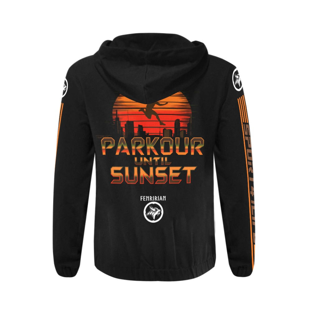 Parkour until Sunset All Over Print Full Zip Hoodie for Men (Model H14)