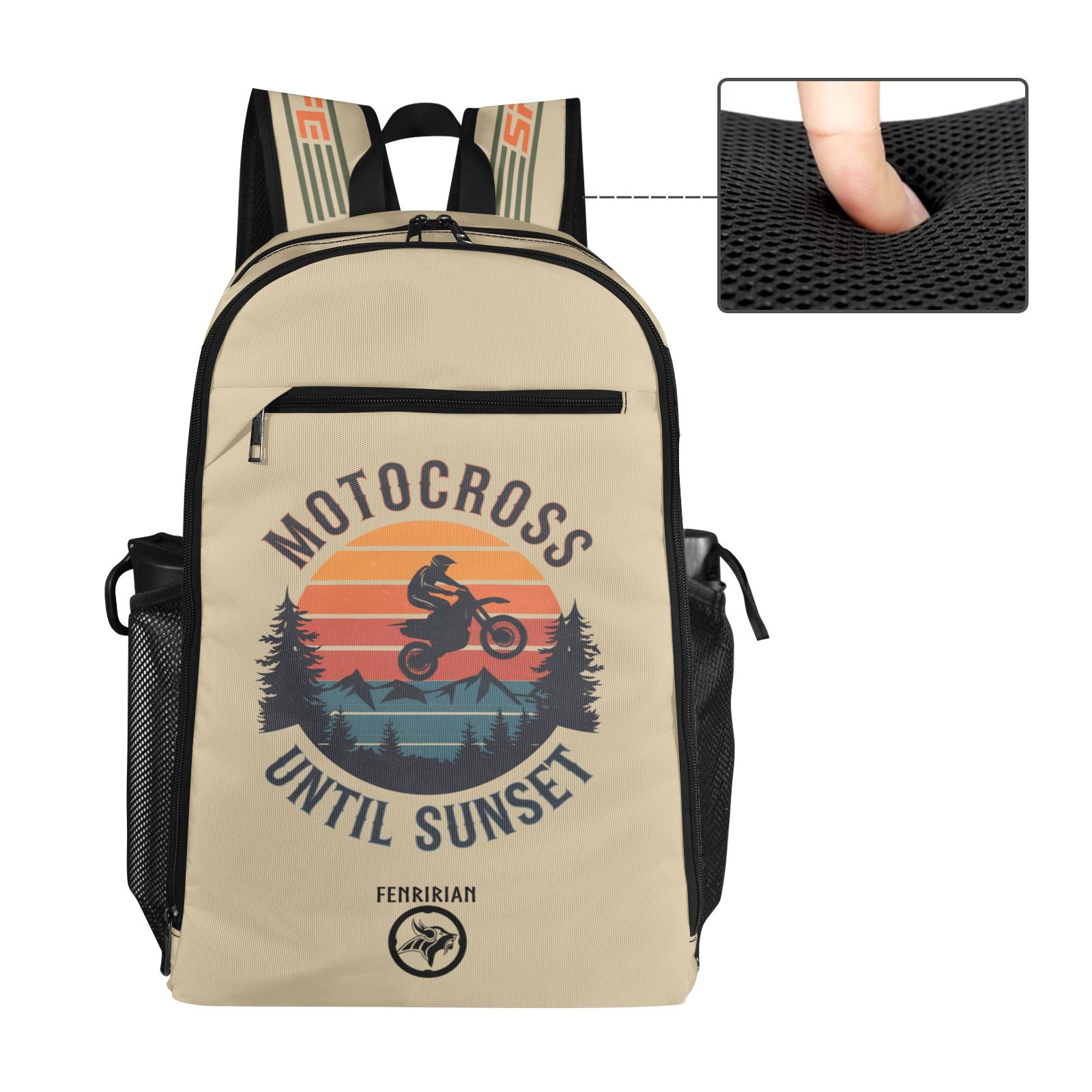 Motocross until Sunset All Over Print Leisure Sports Backpack (Model 1741)