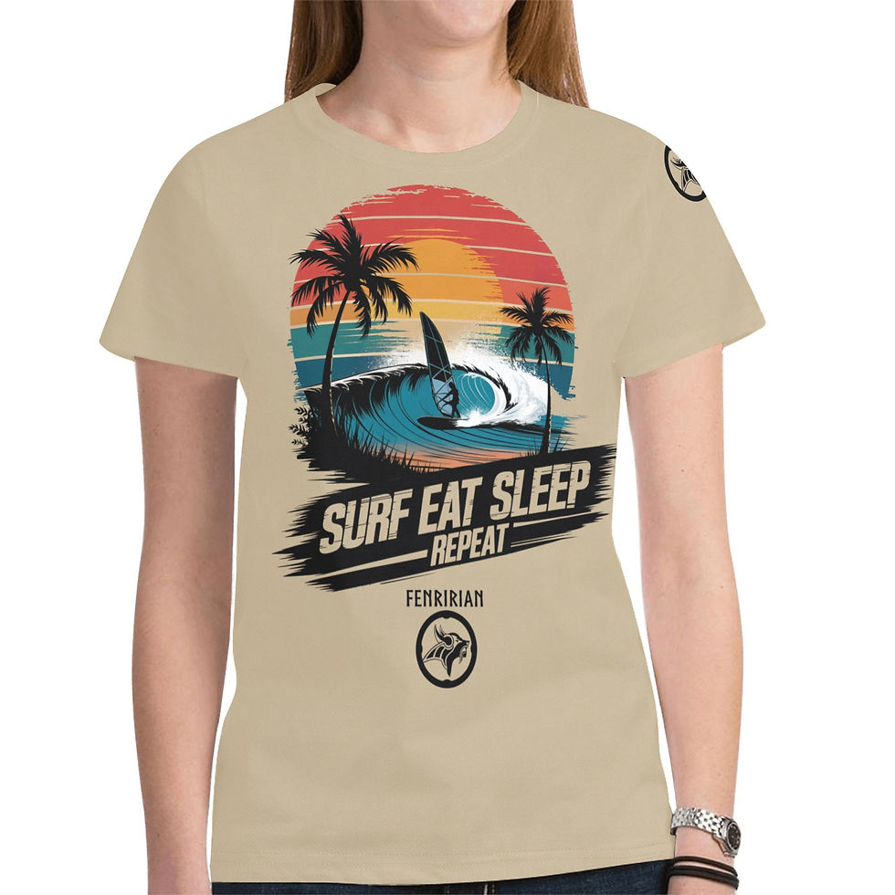 Sail Surf Eat Sleep Repeat New All Over Print T-shirt for Women (Model T45)