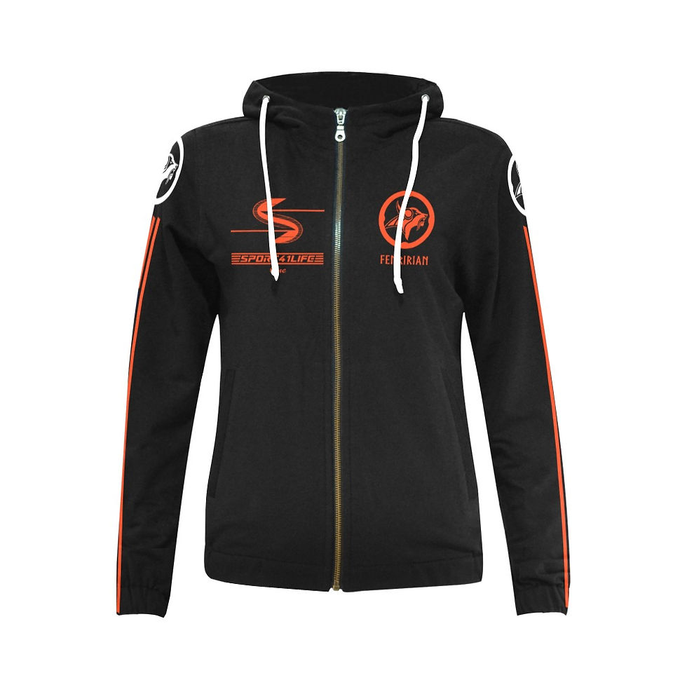 Thumbnail: Freerunner All Over Print Full Zip Hoodie for Women (Model H14)