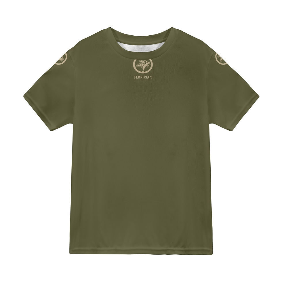Thumbnail: Fenririan khaki New All Over Print T-shirt for Men (Model T45)