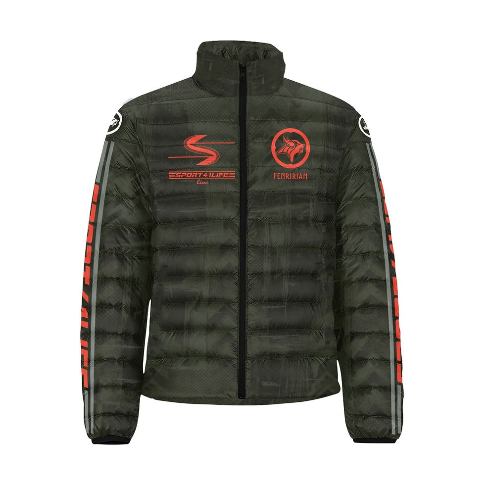 Thumbnail: Power to the People Men's Stand Collar Padded Jacket (Model H41)