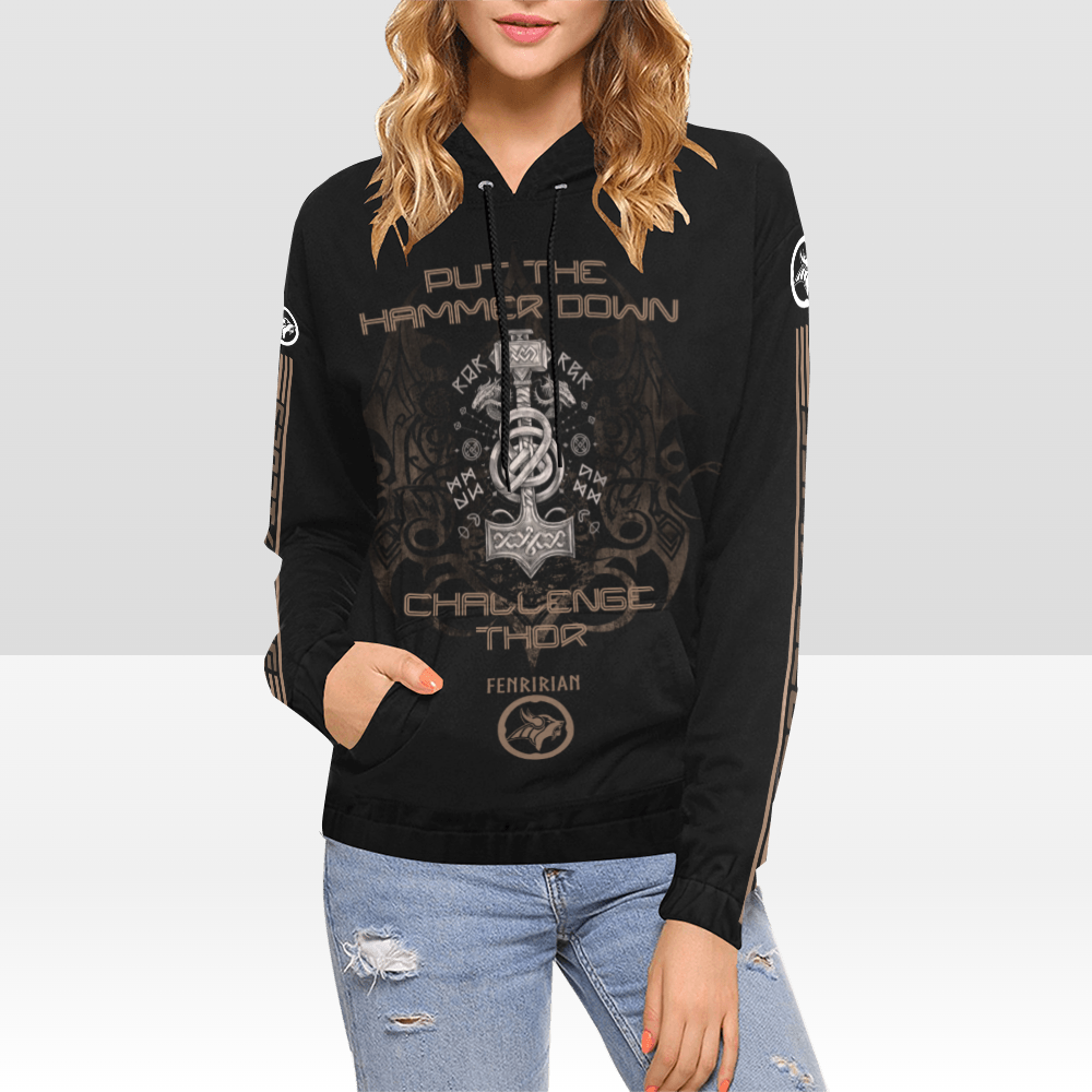 Hammer of Thor All Over Print Hoodie for Women (USA Size) (Model H13)