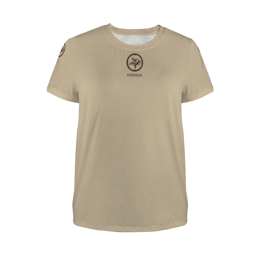 Thumbnail: Fenririan beige Women's Crewneck Short Sleeve T-Shirt
