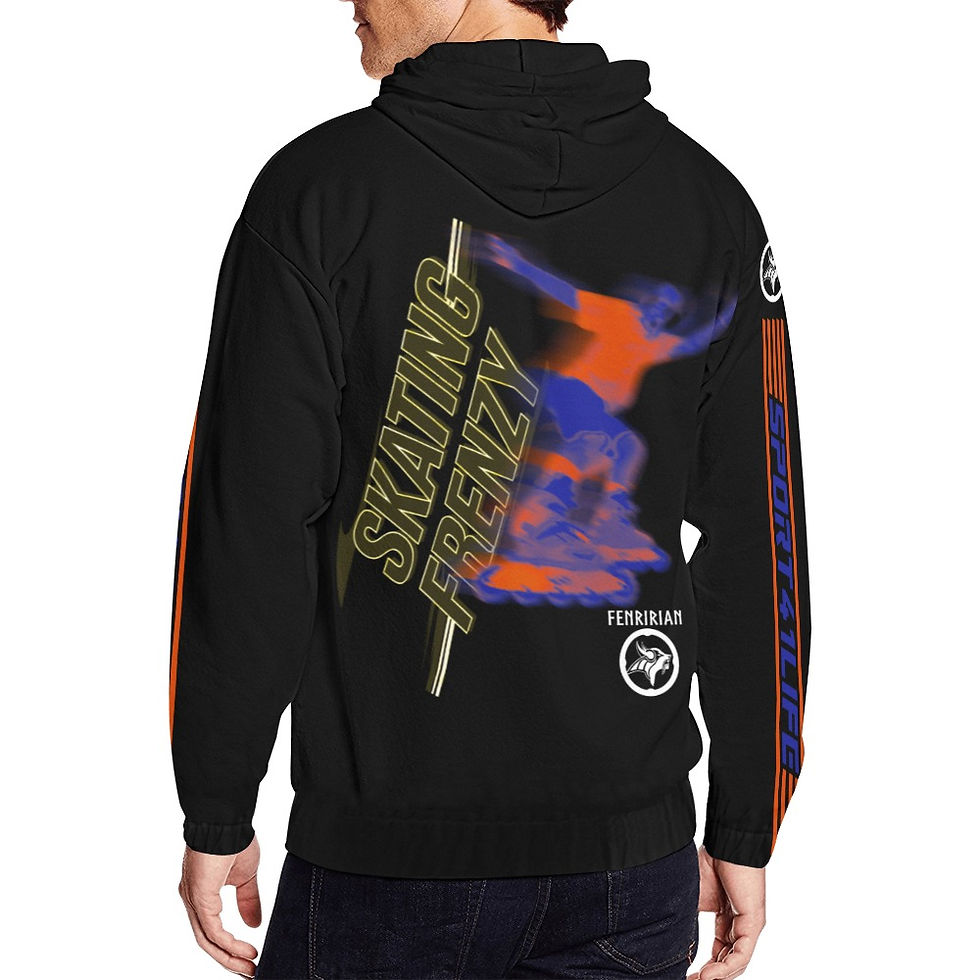 Thumbnail: Skating Frenzy All Over Print Full Zip Hoodie for Men (Model H14)