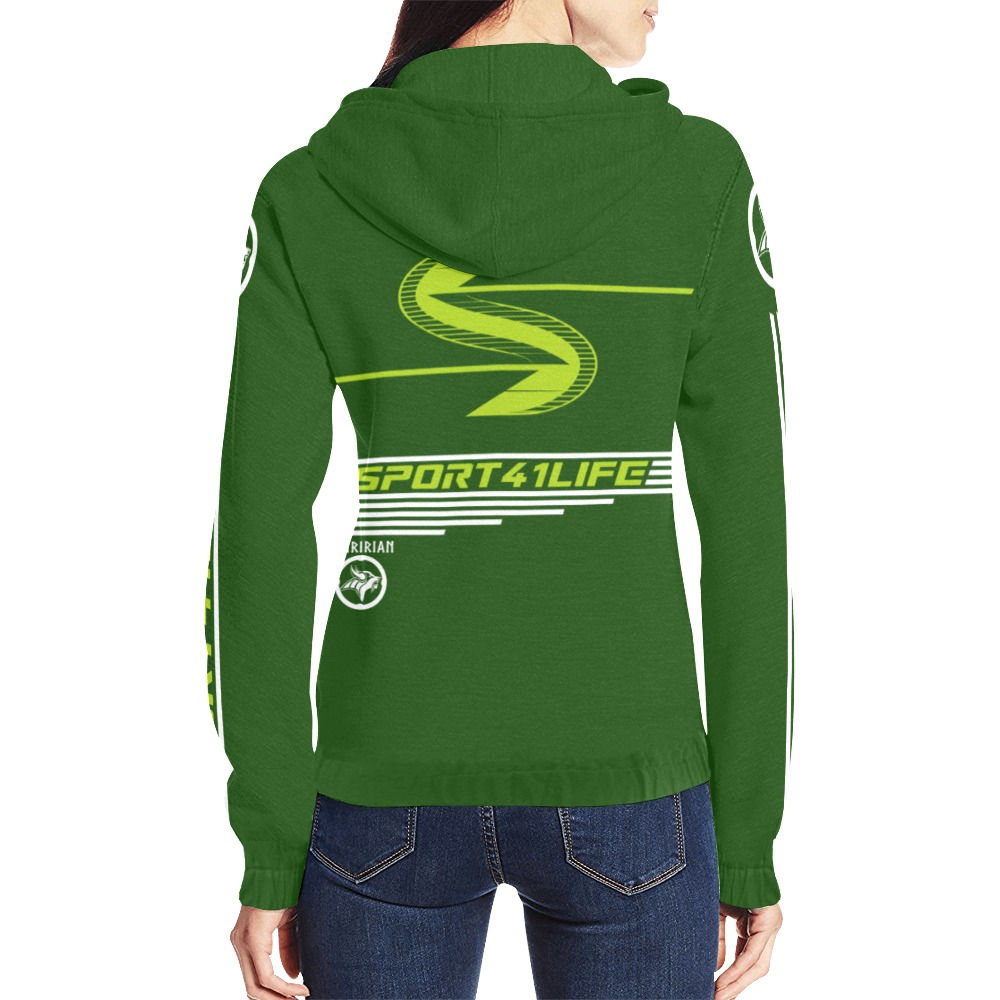 Sport41life All Over Print Full Zip Hoodie for Women (Model H14)