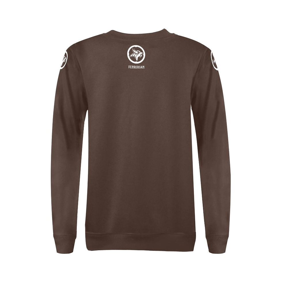 Thumbnail: Fenririan brown All Over Print Crewneck Sweatshirt for Women (Model H18)