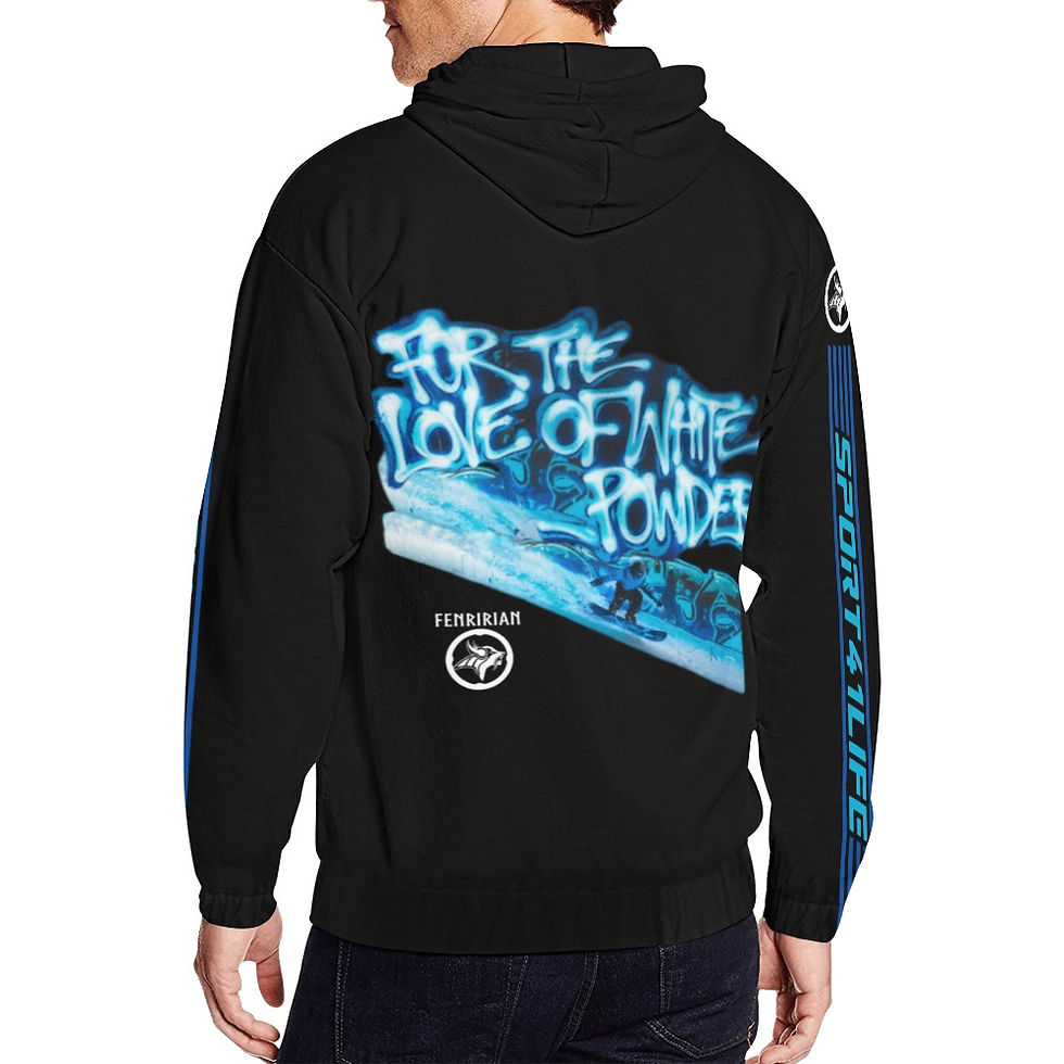Thumbnail: White Powder Graffiti All Over Print Full Zip Hoodie for Men (Model H14)