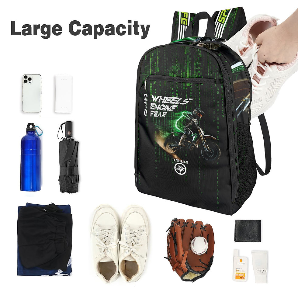 Thumbnail: Matrix Motocross Rider All Over Print Leisure Sports Backpack (Model 1741)
