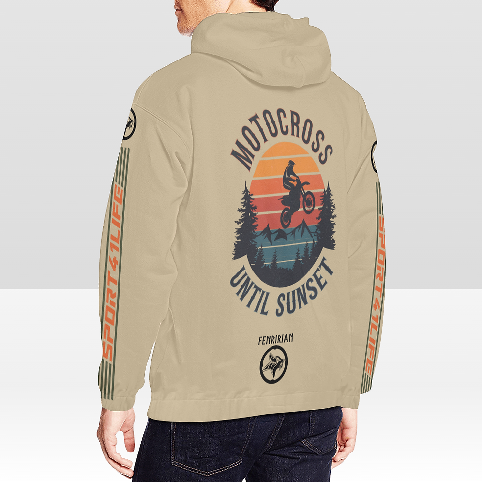 Thumbnail: Motocross until Sunset All Over Print Hoodie for Men (USA Size) (Model H13)