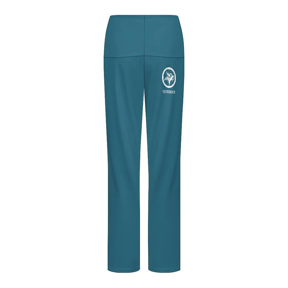 Thumbnail: Fenririan aviation blue Women's Straight Drawstring Yoga Pants
