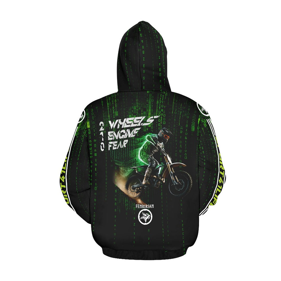 Thumbnail: Matrix Motocross Rider All Over Print Hoodie for Women (USA Size) (Model H13)