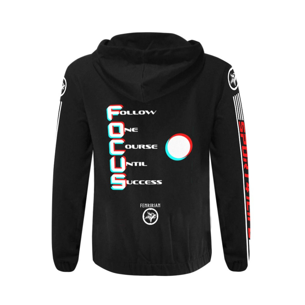 FOCUS All Over Print Full Zip Hoodie for Men (Model H14)