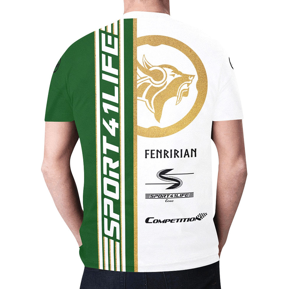 Thumbnail: Competition BAR green New All Over Print T-shirt for Men (Model T45)