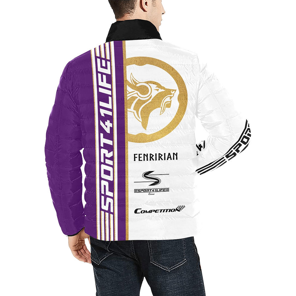 Thumbnail: Competition BAR purple Men's Stand Collar Padded Jacket (Model H41)