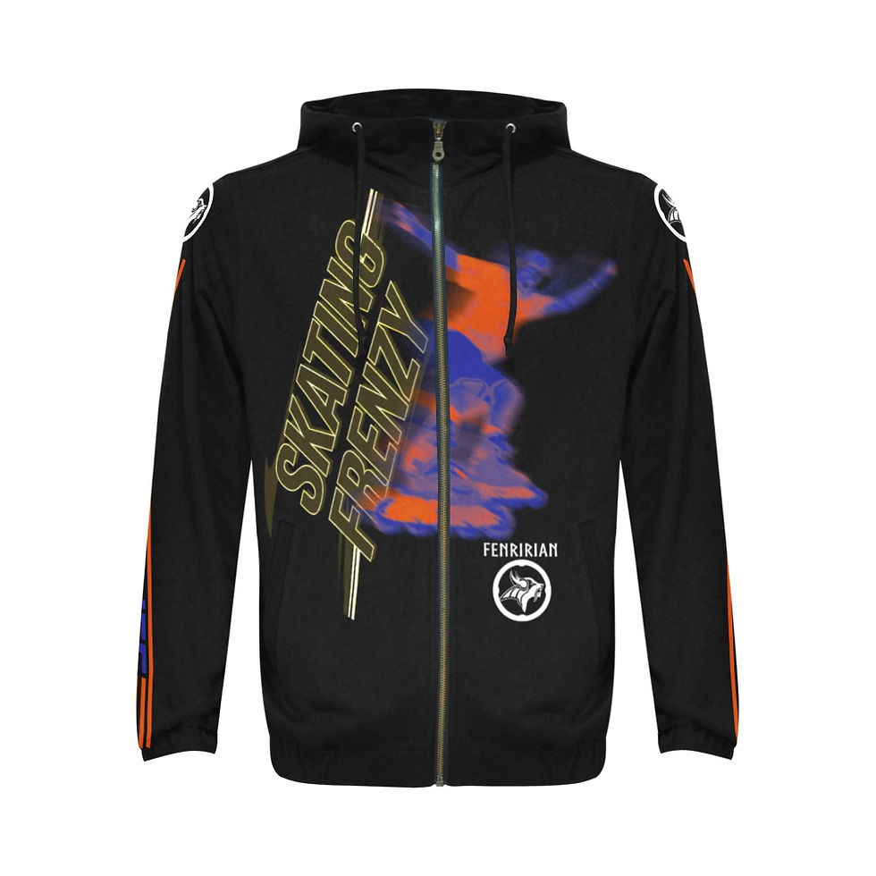 Skating Frenzy All Over Print Full Zip Hoodie for Men (Model H14)