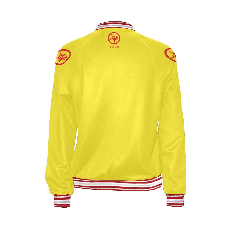 Thumbnail: Fenririan sport yellow All Over Print Bomber Jacket for Women (Model H21)