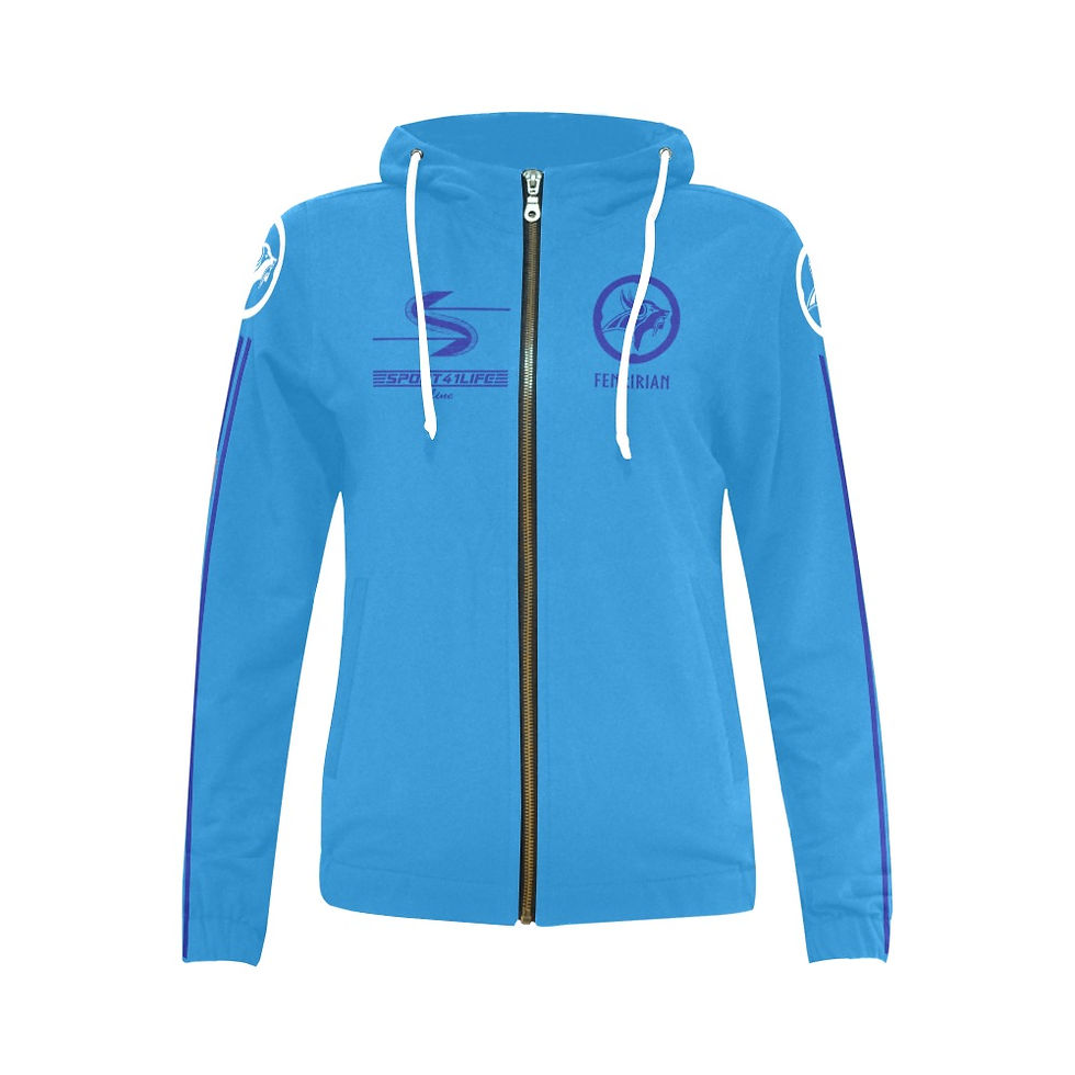 Thumbnail: Kite Big Leaps All Over Print Full Zip Hoodie for Women (Model H14)