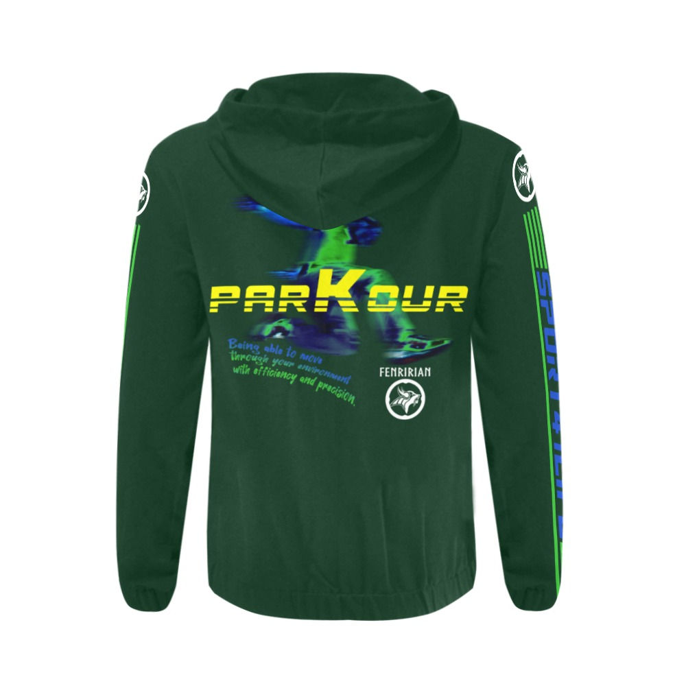 Parkour All Over Print Full Zip Hoodie for Men (Model H14)