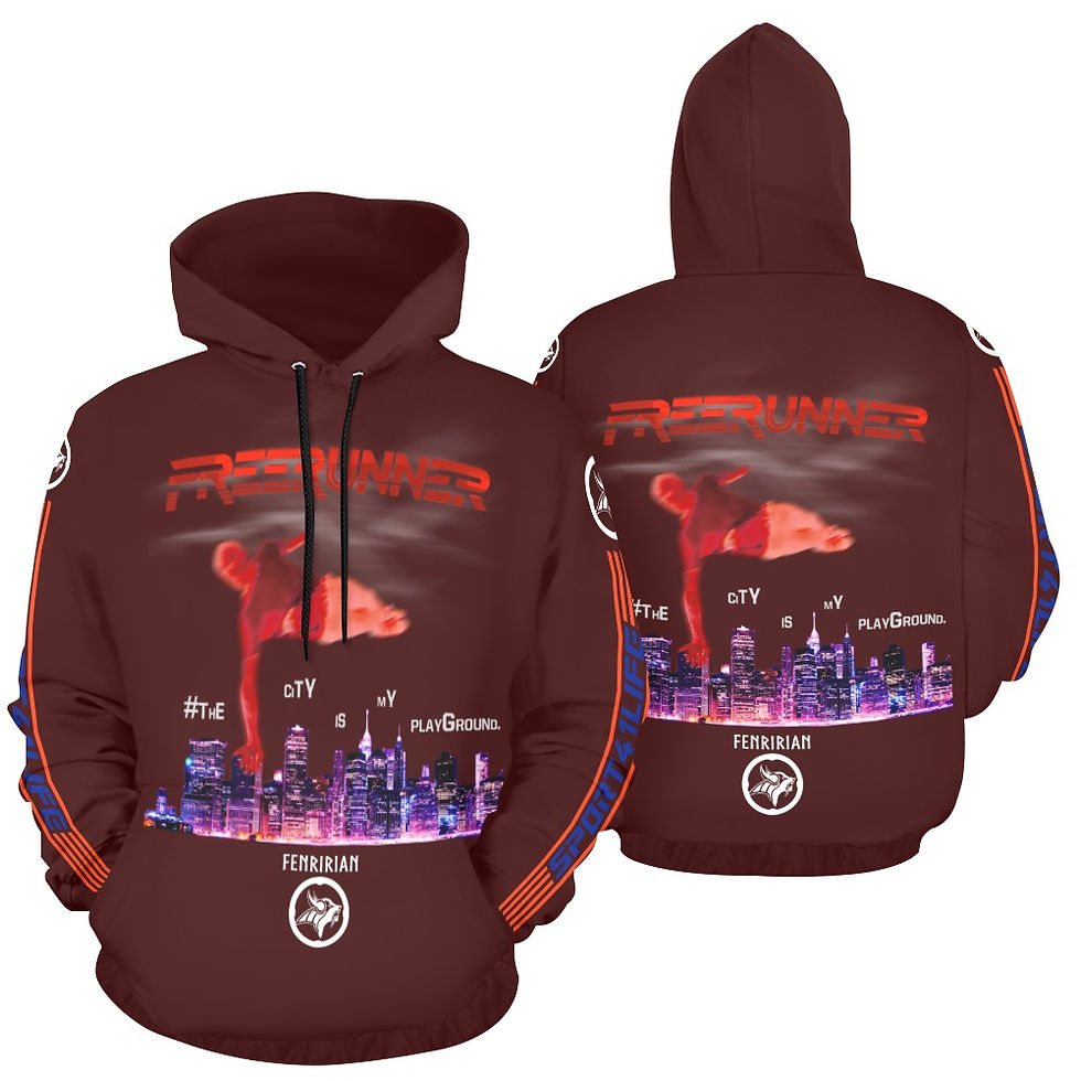 Thumbnail: Freerunner All Over Print Hoodie for Women (USA Size) (Model H13)