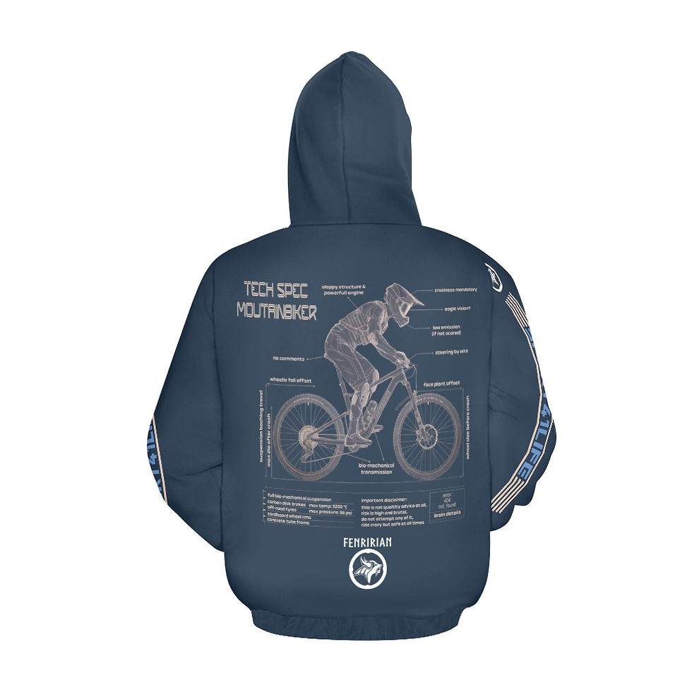 Thumbnail: Blueprint Mountainbiker All Over Print Hoodie for Men (USA Size) (Model H13)