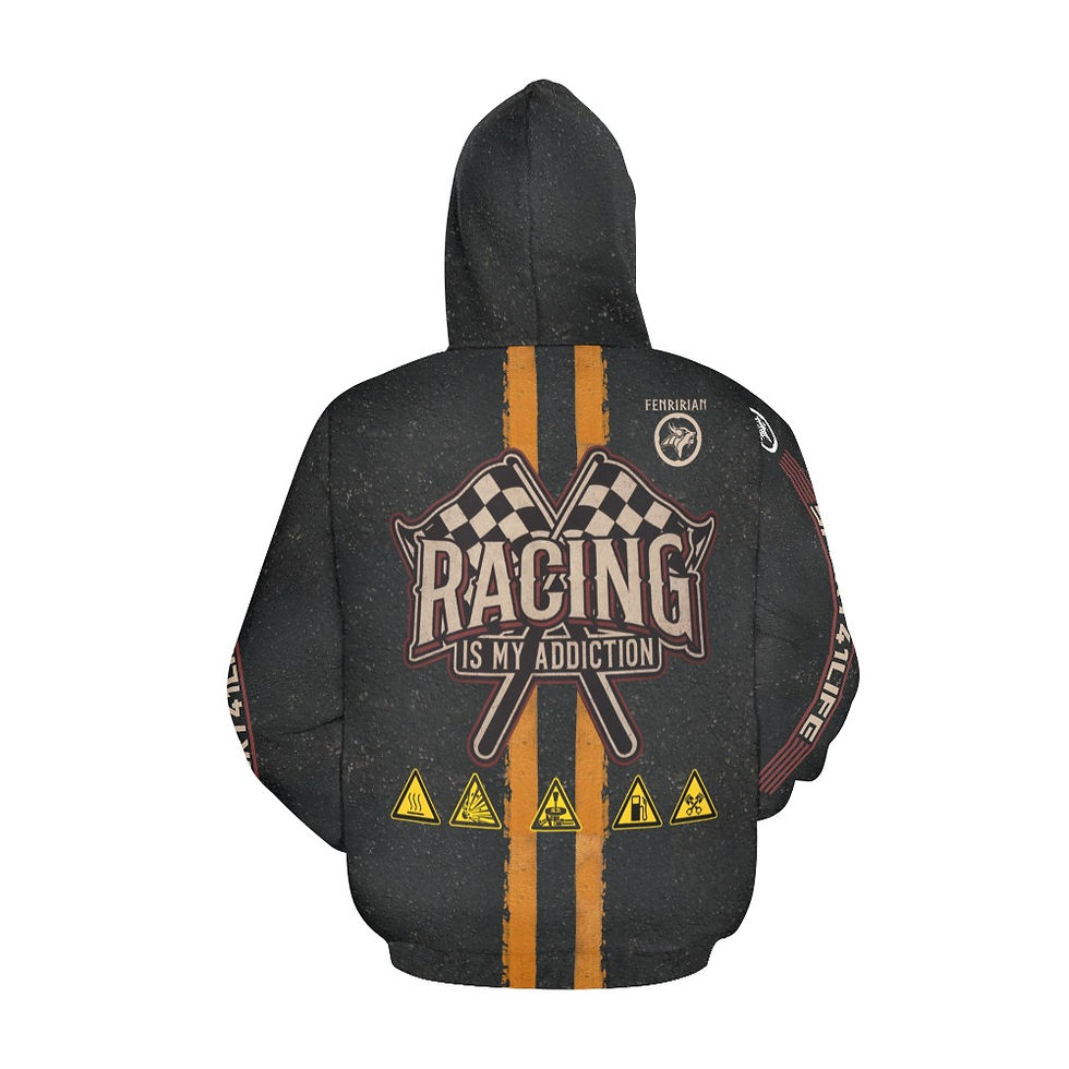 Thumbnail: Racing is my Addiction All Over Print Hoodie for Men (USA Size) (Model H13)