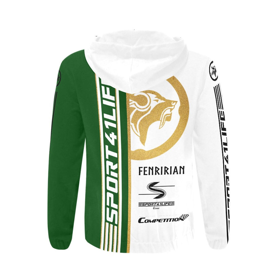 Thumbnail: Competition BAR green All Over Print Full Zip Hoodie for Men (Model H14)