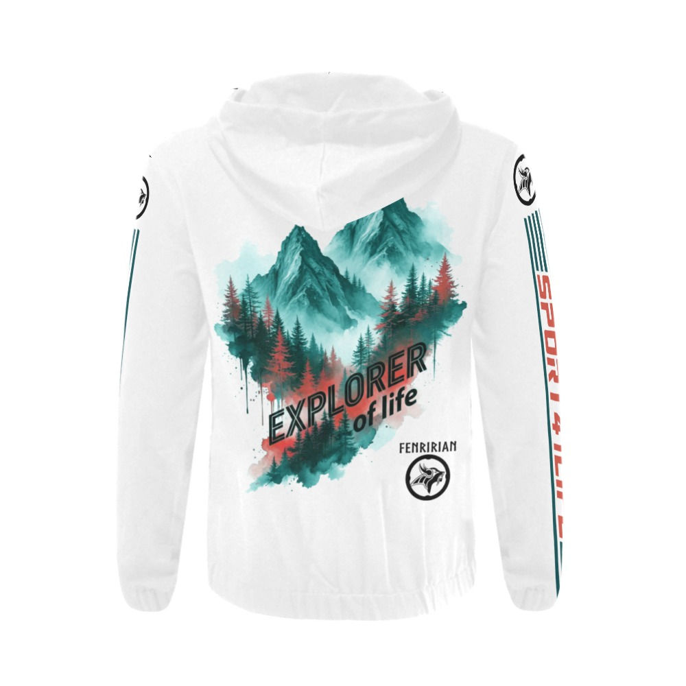 Explorer of Life All Over Print Full Zip Hoodie for Men (Model H14)