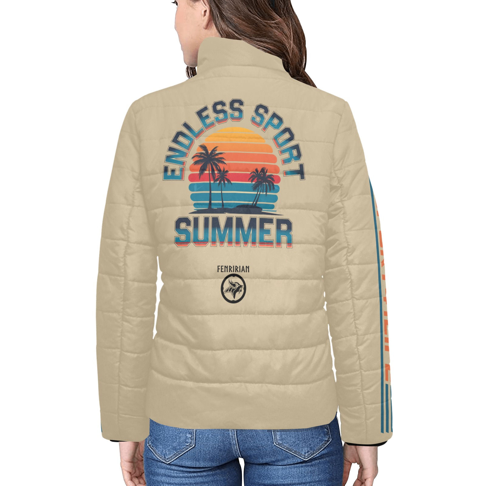 Endless Sport Summer Women's Stand Collar Padded Jacket (Model H41)